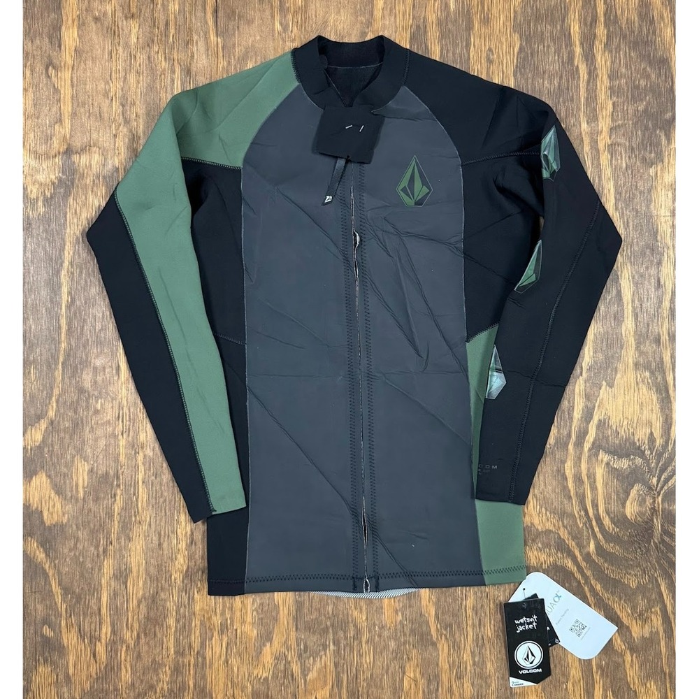 Volcom Stone Zip 2mm Wetsuit Jacket Men's L Black Olive NWT Neoprene Surf